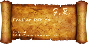 Freiler Róza névjegykártya